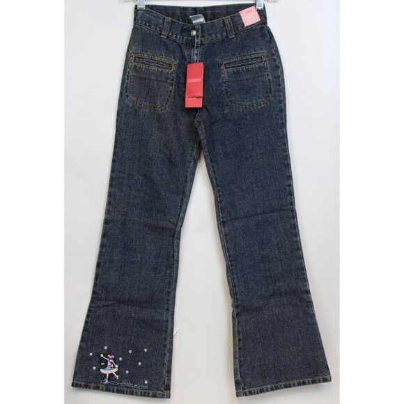NWT 2005 Gymboree Winter Princess Denim Jeans Ice Skater Girl Flare Boot Sz 8 - Picture 1 of 6